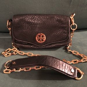 Tory Burch Black Leather Evening Bag